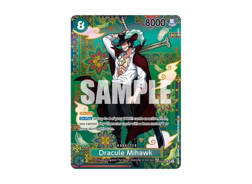 Dracule Mihawk SR-SPC : Japanese pattern Art [OP12-030] [EN] (Booster Pack "THE AZURE SEA'S SEVEN")