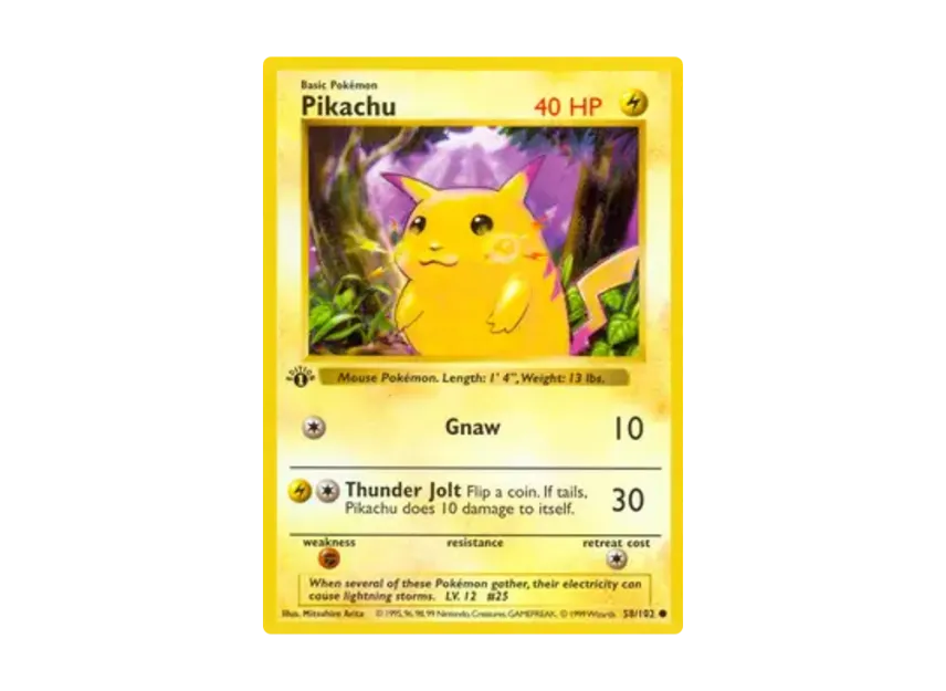 Pikachu Yellow Cheeks C [102-SET-1ST-EDITION 58/102] [EN] (Base "Set 1st Edition")
