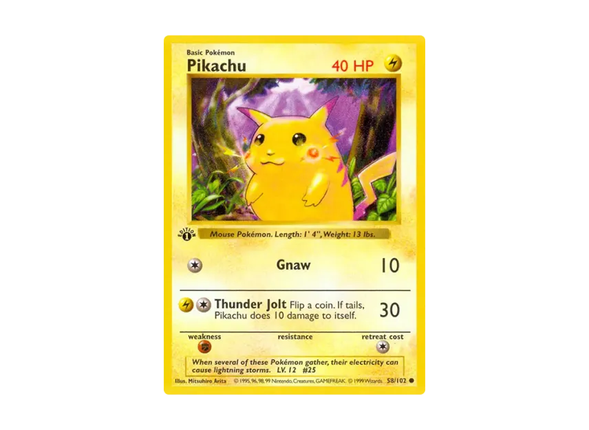 Pikachu Red Cheeks C [102-SET-1ST-EDITION 58/102] [EN] (Base "Set 1st Edition")