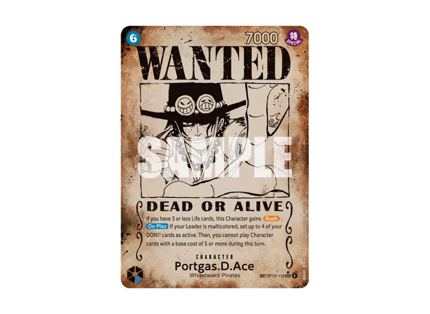Portgas.D.Ace : Wanted SEC-SPC [OP13-119] [EN] (Booster Pack "CARRYING ON HIS WILL")