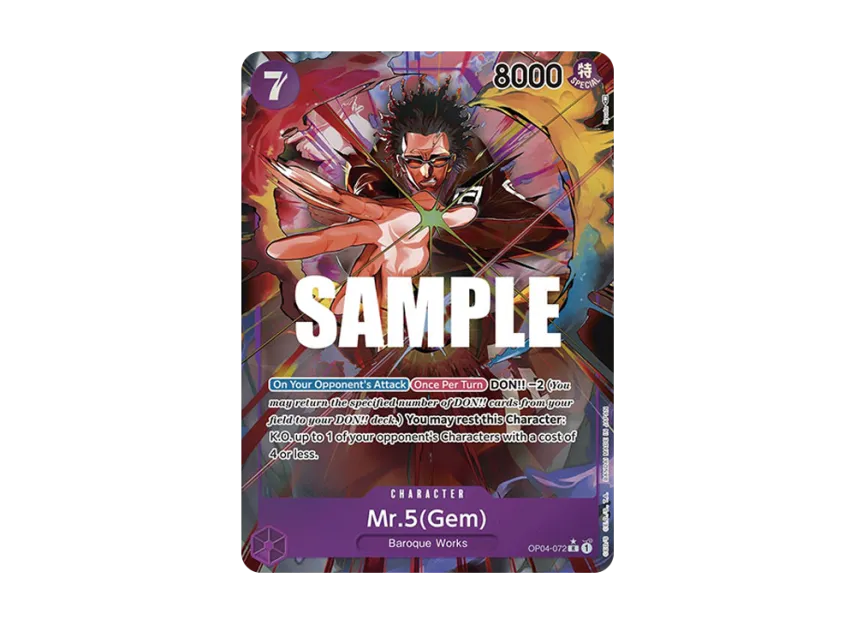 Mr.5(Gem) R-P [OP04-072] [EN] (Booster Pack "Kingdoms Of Intrigue")