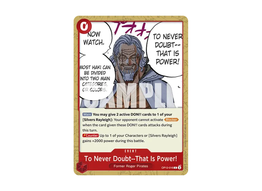 To Never Doubt--That Is Power! C [OP12-016] [EN] (Booster Pack "LEGACY OF THE MASTER")