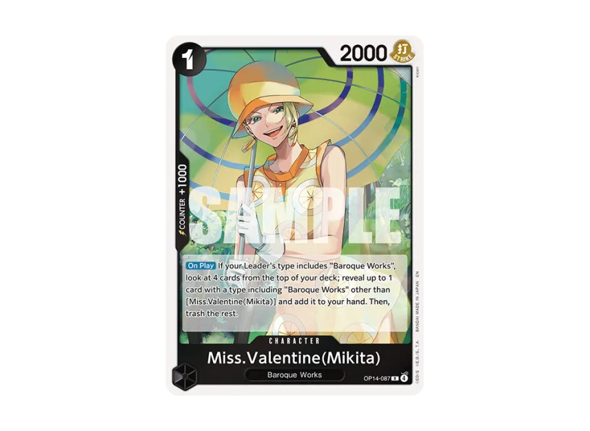Miss.Valentine(Mikita) R [OP14-087] [EN] (Booster Pack "THE AZURE SEA'S SEVEN")