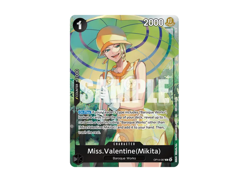Miss.Valentine(Mikita) R [OP14-087] [EN] (Promotional Card "THE AZURE SEA’S SEVEN Dash Pack")