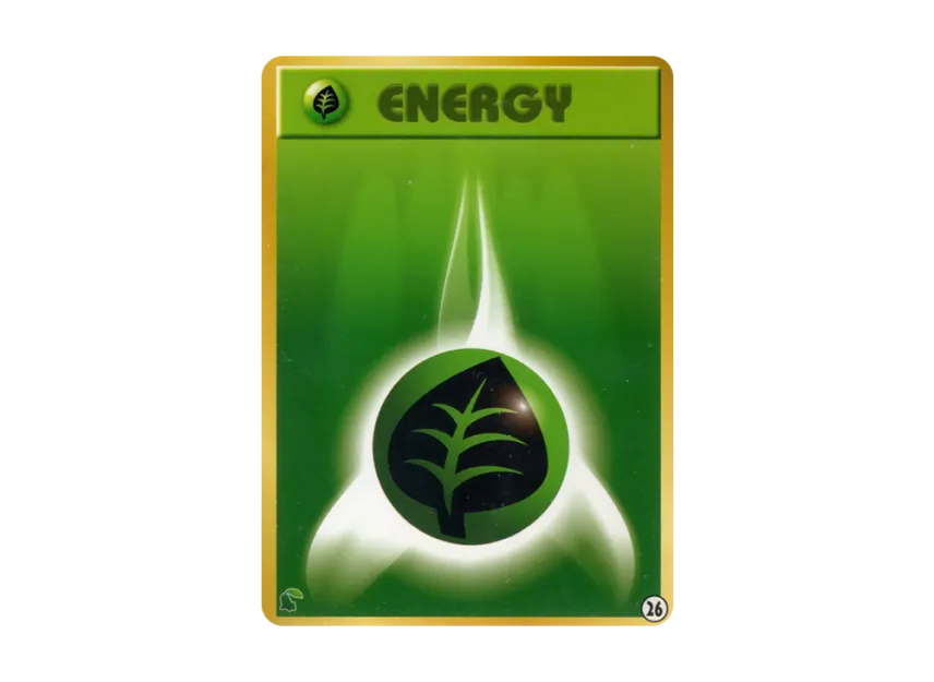Grass Energy : Old Back [NEO] (Pokemon Card neo "Intro Pack neo")