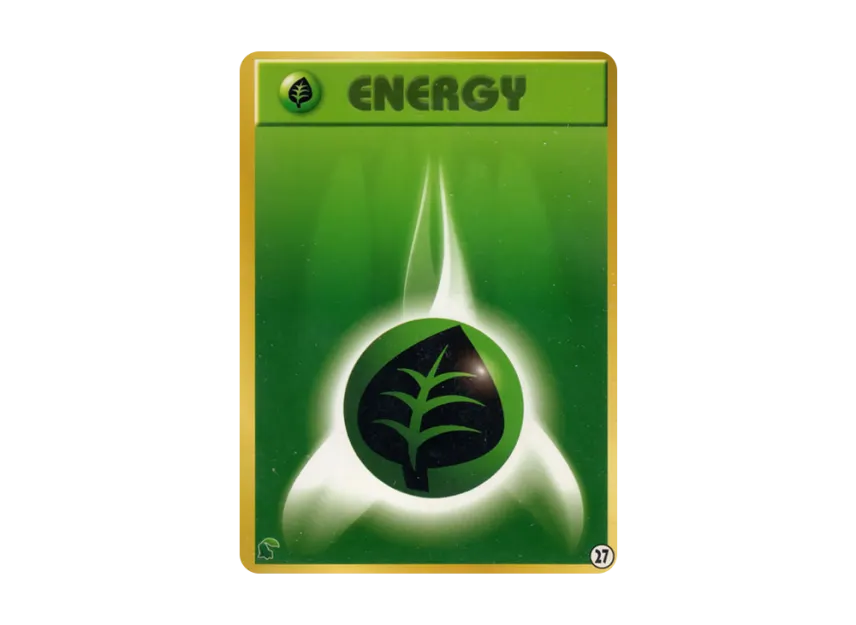 Grass Energy : Old Back [NEO] (Pokemon Card neo "Intro Pack neo")