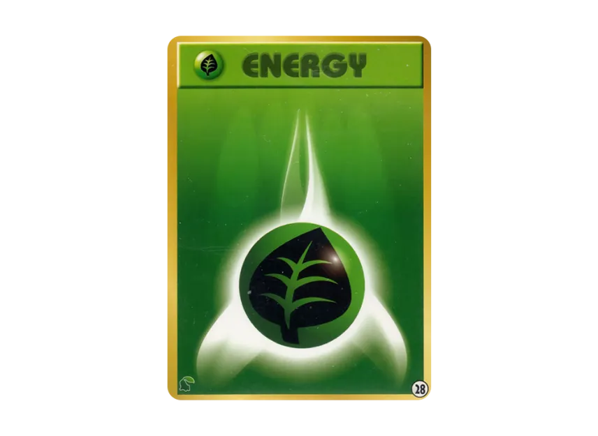 Grass Energy : Old Back [NEO] (Pokemon Card neo "Intro Pack neo")