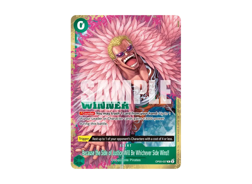 Because the Side of Justice Will Be Whichever Side Wins!! R [OP05-037] [EN] (Promotional Card "Winner Pack 2025 Vol.4")