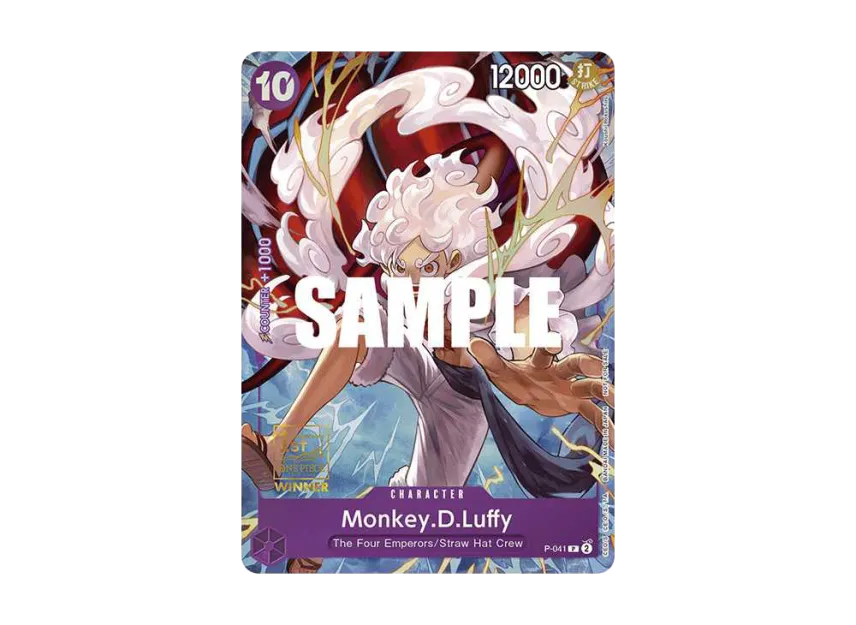 Monkey.D.Luffy (Silver Foil + Gold Stamp) P [P-041] [EN] (Promotional Card "1st Anniversary Tournament Winner")