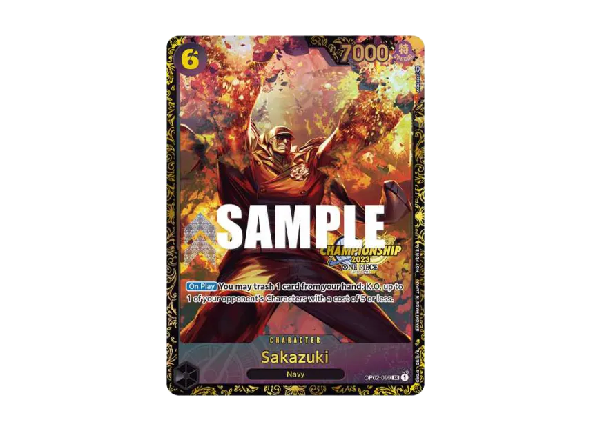 Sakazuki SR-P [OP02-099] [EN] (Promotional Card "Championship 2023 Souvenir")
