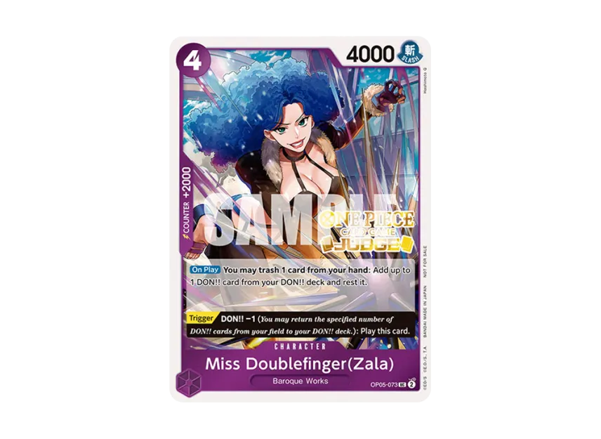 Miss Doublefinger(Zala) UC [OP05-073] [EN] (Promotional Card "Judge Pack Vol.3")
