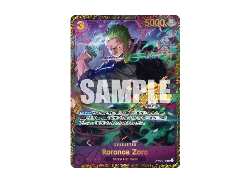Roronoa Zoro R [OP09-076] [EN] (Promotional Card "Championship 25-26 Offline Regionals Season 1")