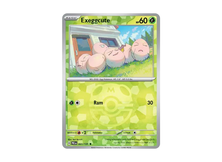 Exeggcute C : Master Ball Holo [PRE 001/131] [EN] (Scarlet & Violet "Prismatic Evolutions")