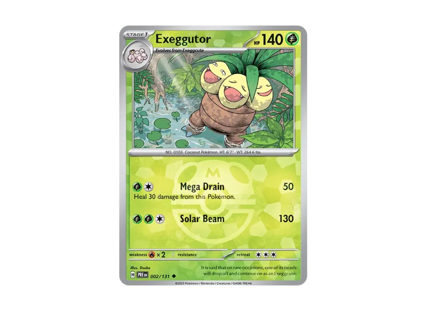 Exeggutor U : Master Ball Holo [PRE 002/131] [EN] (Scarlet & Violet "Prismatic Evolutions")