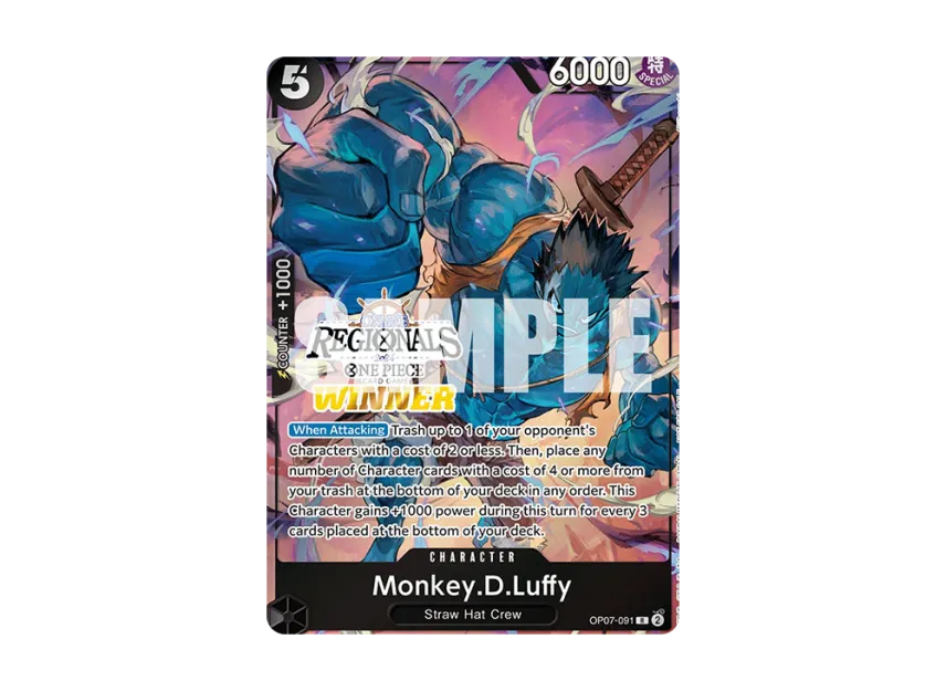 Monkey.D.Luffy R [OP07-091] [EN] (Promotional Card "Online Regional Champion Card Set 2024 Vol.3")