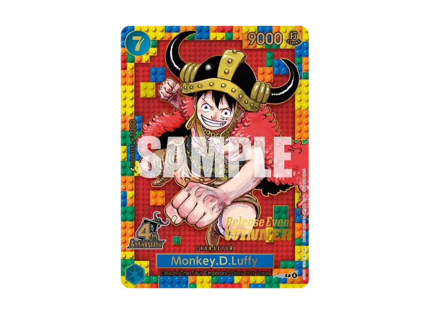 Monkey.D.Luffy P : Champion's Prize : Gold Text [P-110] [EN] (Promotional Card "4th Anniversary Event (OP-17 Release Event)")