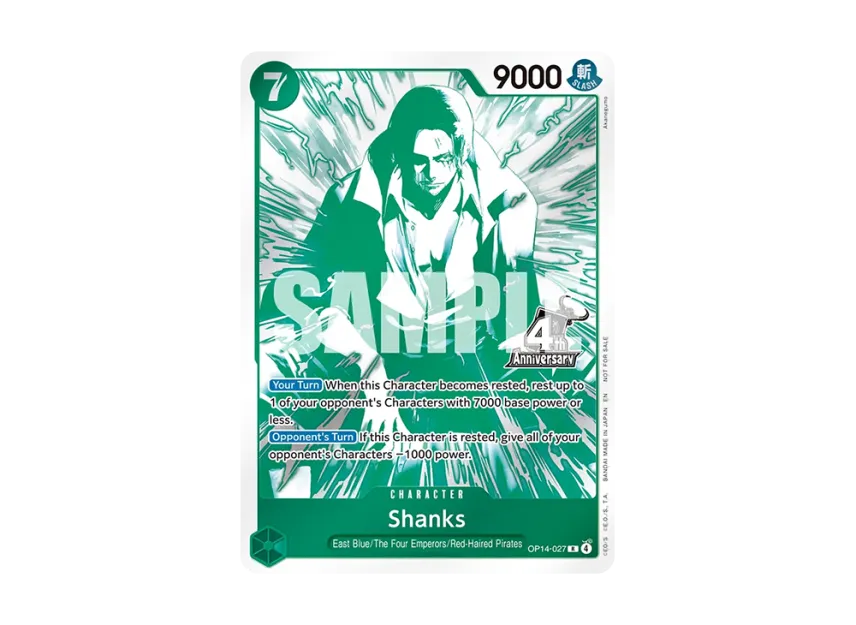 Shanks R [OP14-027] [EN] (Promotional Card "4th Anniversary! ONE PIECE CARD GAME TREASURE CAMPAIGN PACK")