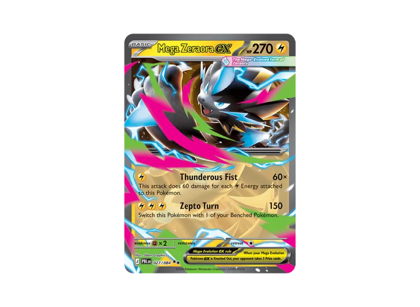 Mega Zeraora ex RR [PBL 027/084] [EN] (Mega Evolution "Pitch Black Booster Display Box")