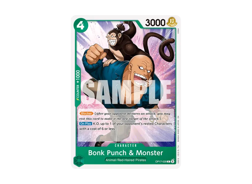 Punk Punch & Monster C [OP17-028] [EN] (Booster Pack "THE WORLD’S STRONGEST WARRIORS")