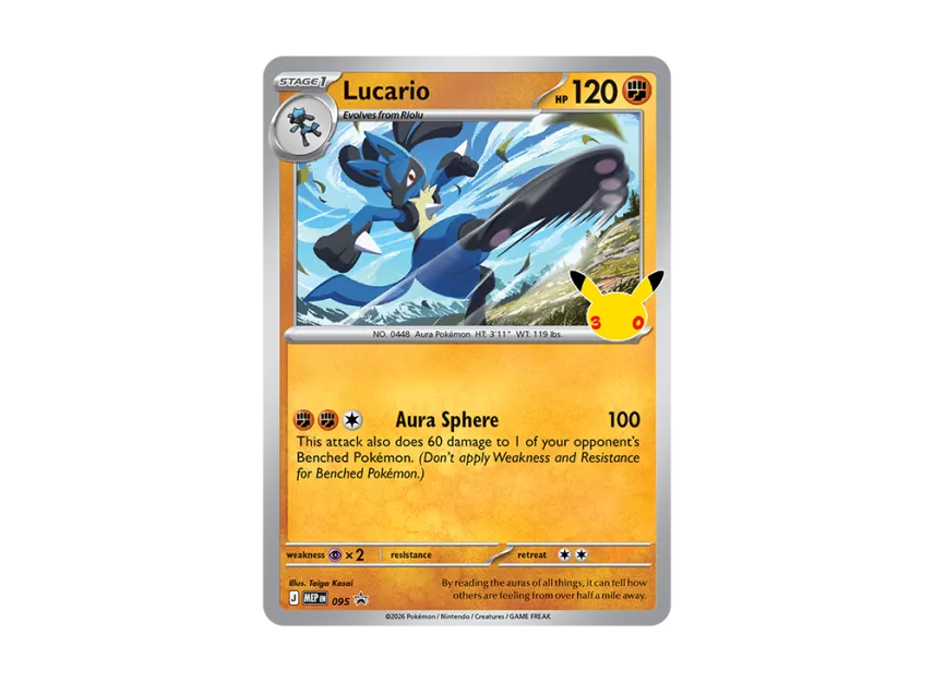Lucario PROMO [MEP 095] [EN] (Tech Sticker Collection "30th Celebration (Lucario)")