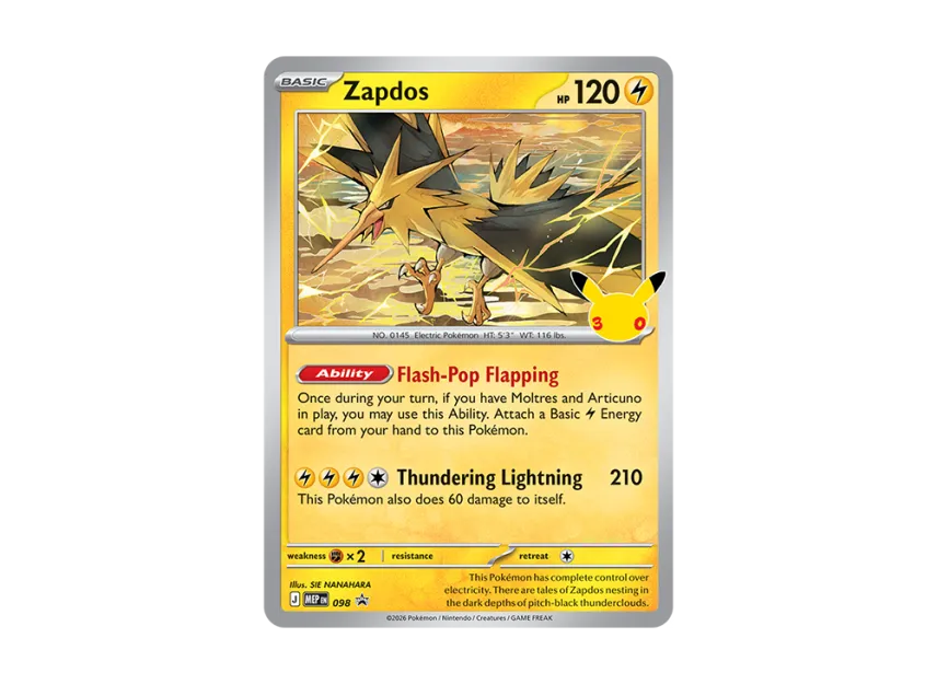Zapdos PROMO [MEP 098] [EN] (Poster Collection "30th Celebration")