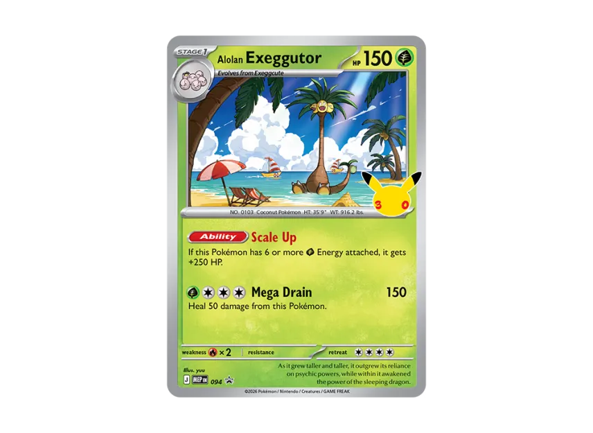 Alolan Exeggutor PROMO [MEP 094] [EN] (Tech Sticker Collection "30th Celebration (Alolan Exeggutor)")