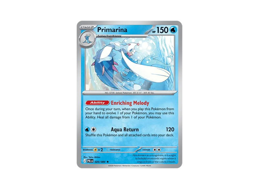 Primarina R [PBL 020/084] [EN] (Mega Evolution "Pitch Black Booster Display Box")