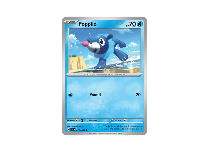 Popplio C [PBL 018/084] [EN] (Mega Evolution "Pitch Black Booster Display Box")