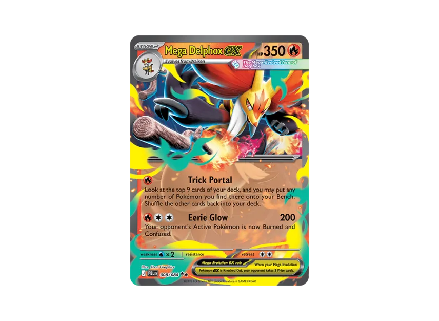 Mega Delphox ex RR [PBL 008/084] [EN] (Mega Evolution "Pitch Black Booster Display Box")