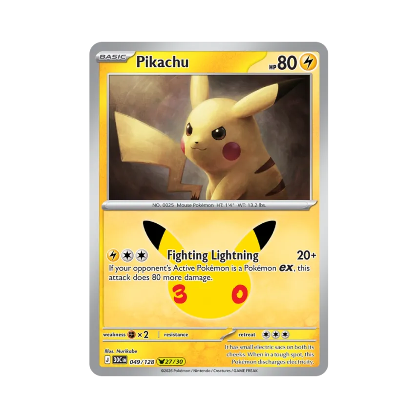 Pikachu [30C 049/128] [EN] (Elite Trainer Box "30th Celebration")