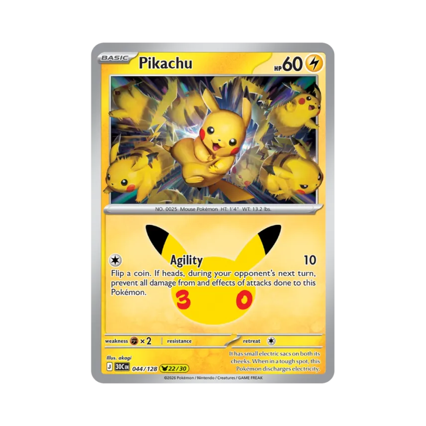 Pikachu [30C 044/128] [EN] (Elite Trainer Box "30th Celebration")