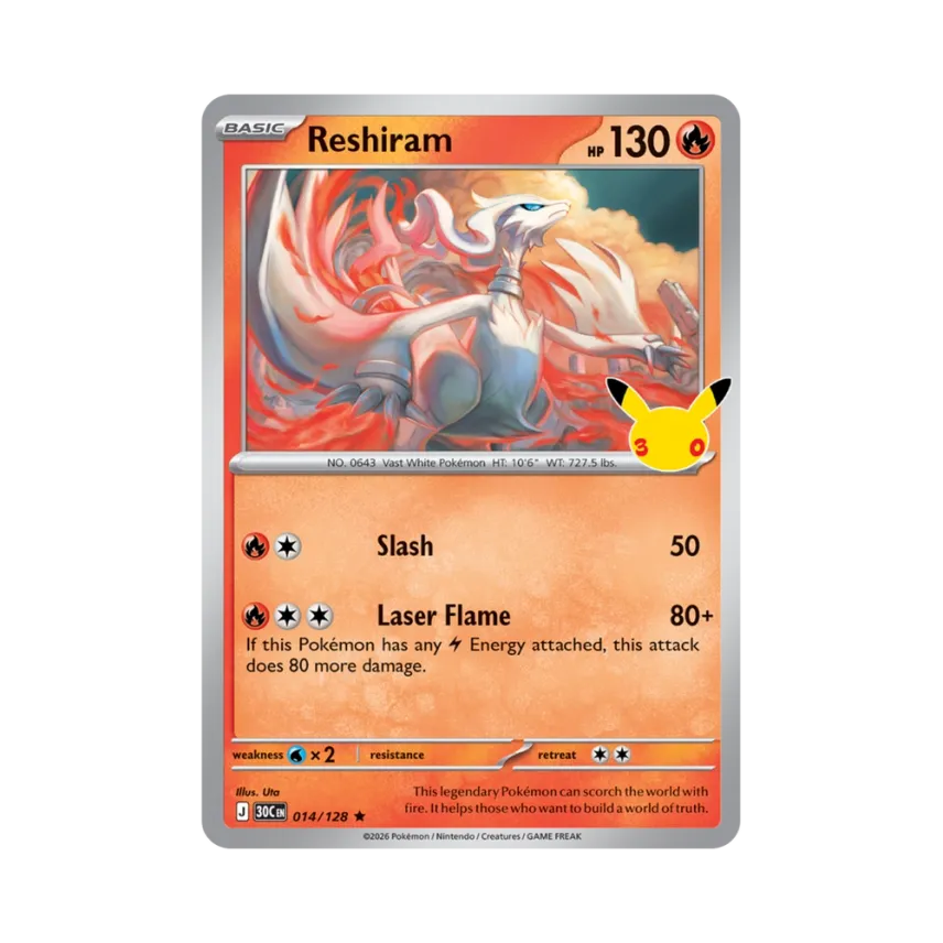 Reshiram R [30C 014/128] [EN] (Elite Trainer Box "30th Celebration")