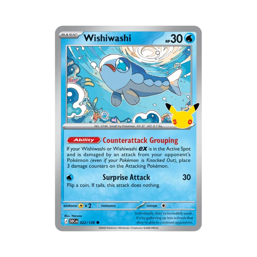 Wishiwashi C [30C 022/128] [EN] (Elite Trainer Box "30th Celebration")