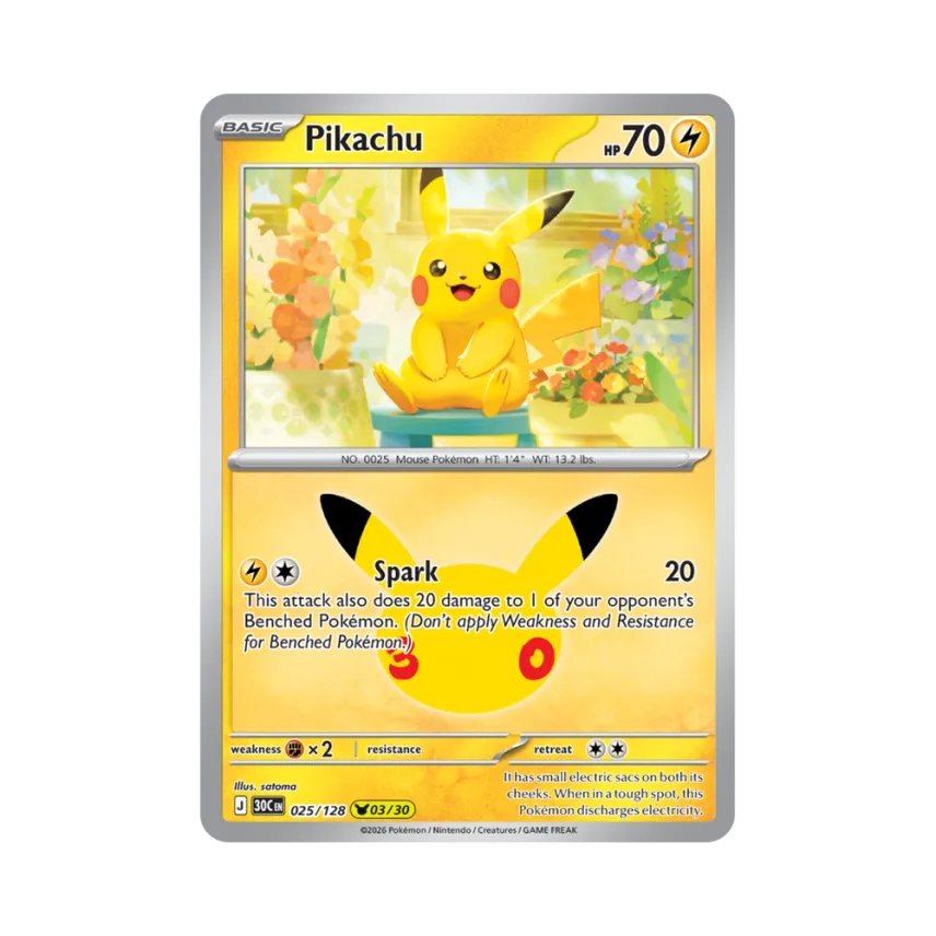 Pikachu [30C 025/128] [EN] (Elite Trainer Box "30th Celebration")