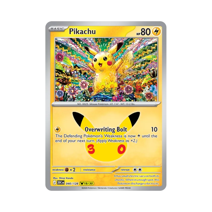 Pikachu [30C 040/128] [EN] (Elite Trainer Box "30th Celebration")