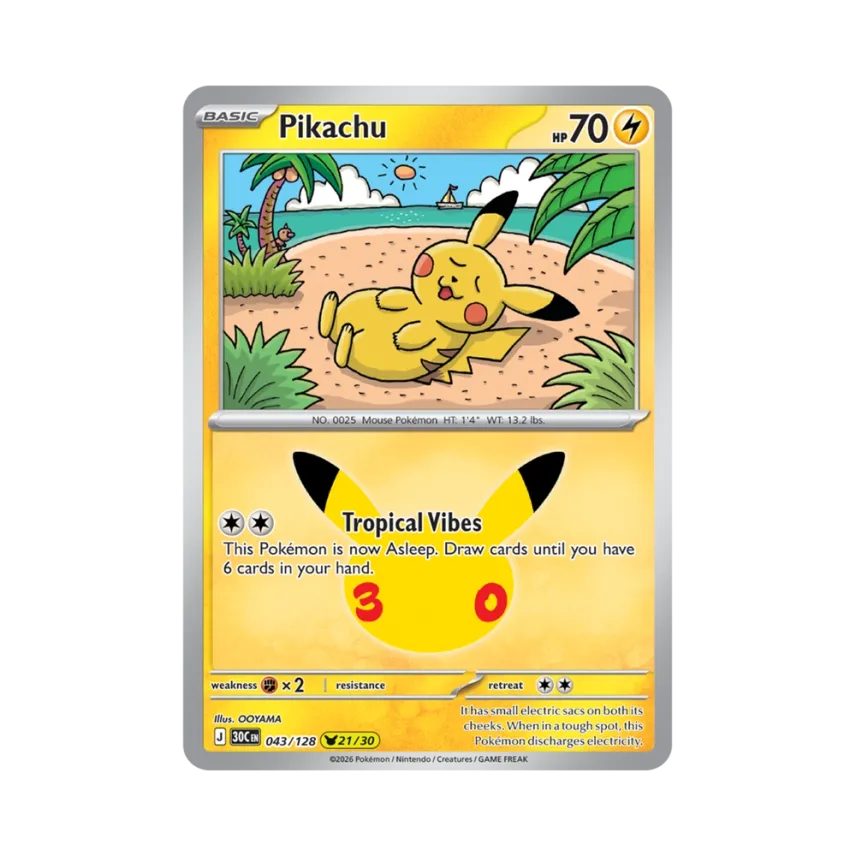Pikachu [30C 043/128] [EN] (Elite Trainer Box "30th Celebration")