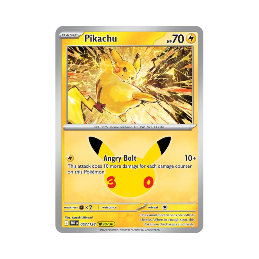 Pikachu [30C 052/128] [EN] (Elite Trainer Box "30th Celebration")