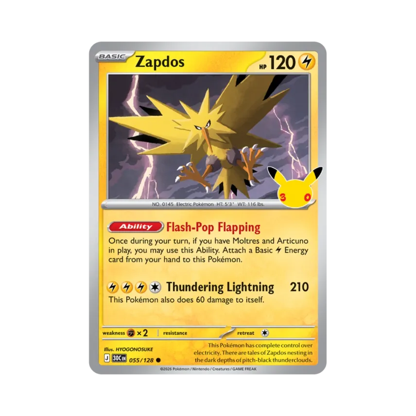Zapdos C [30C 055/128] [EN] (Elite Trainer Box "30th Celebration")