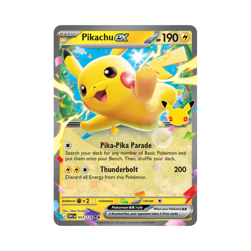 Pikachu ex RR [30C 053/128] [EN] (Elite Trainer Box "30th Celebration")