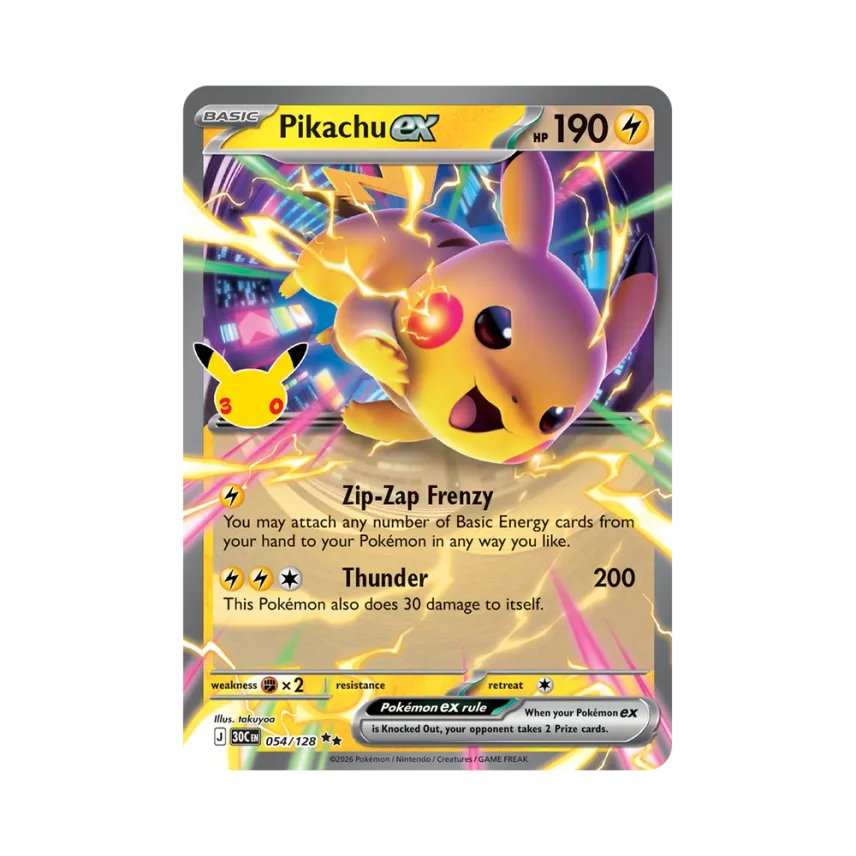Pikachu ex RR [30C 054/128] [EN] (Elite Trainer Box "30th Celebration")