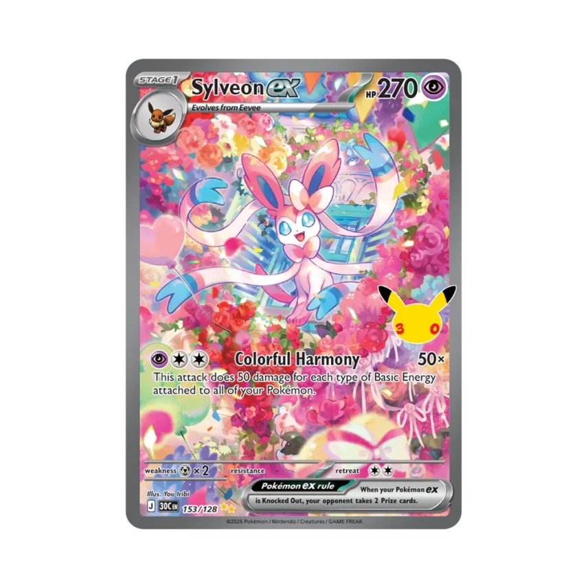 Sylveon ex SIR [30C 153/128] [EN] (Elite Trainer Box "30th Celebration")
