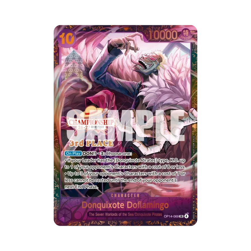 Donquixote Doflamingo SR : 3rd Place : Opened [OP14-069] [EN] (Promotional Card "Championship 26-27 Finals")