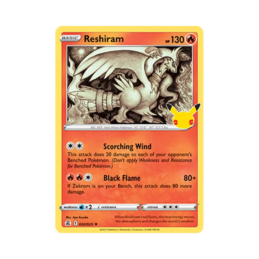 Reshiram R [SWORD-SHIELD-CELEBRATIONS 002/025] [EN] (Sword & Shield "Celebrations")
